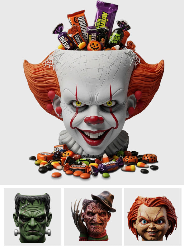 Scary Head - Personalized Horror Character Wooden Desk Organizer