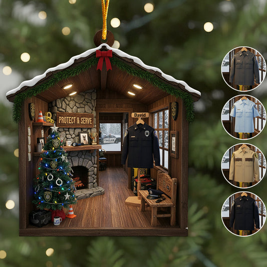 Police Christmas Home - Personalized Police Officer Ornament