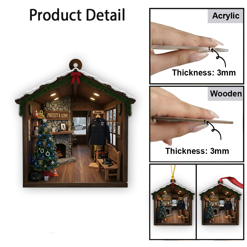 Police Christmas Home - Personalized Police Officer Ornament