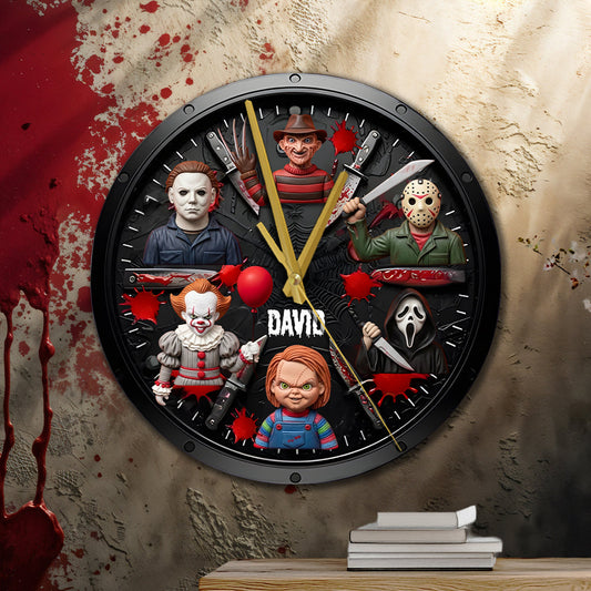 It's Horror Time - Personalized Horror Character Wall Clock