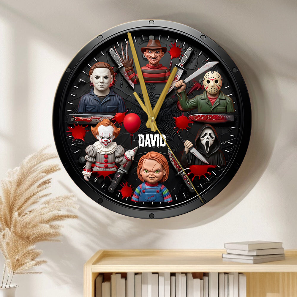 It's Horror Time - Personalized Horror Character Wall Clock