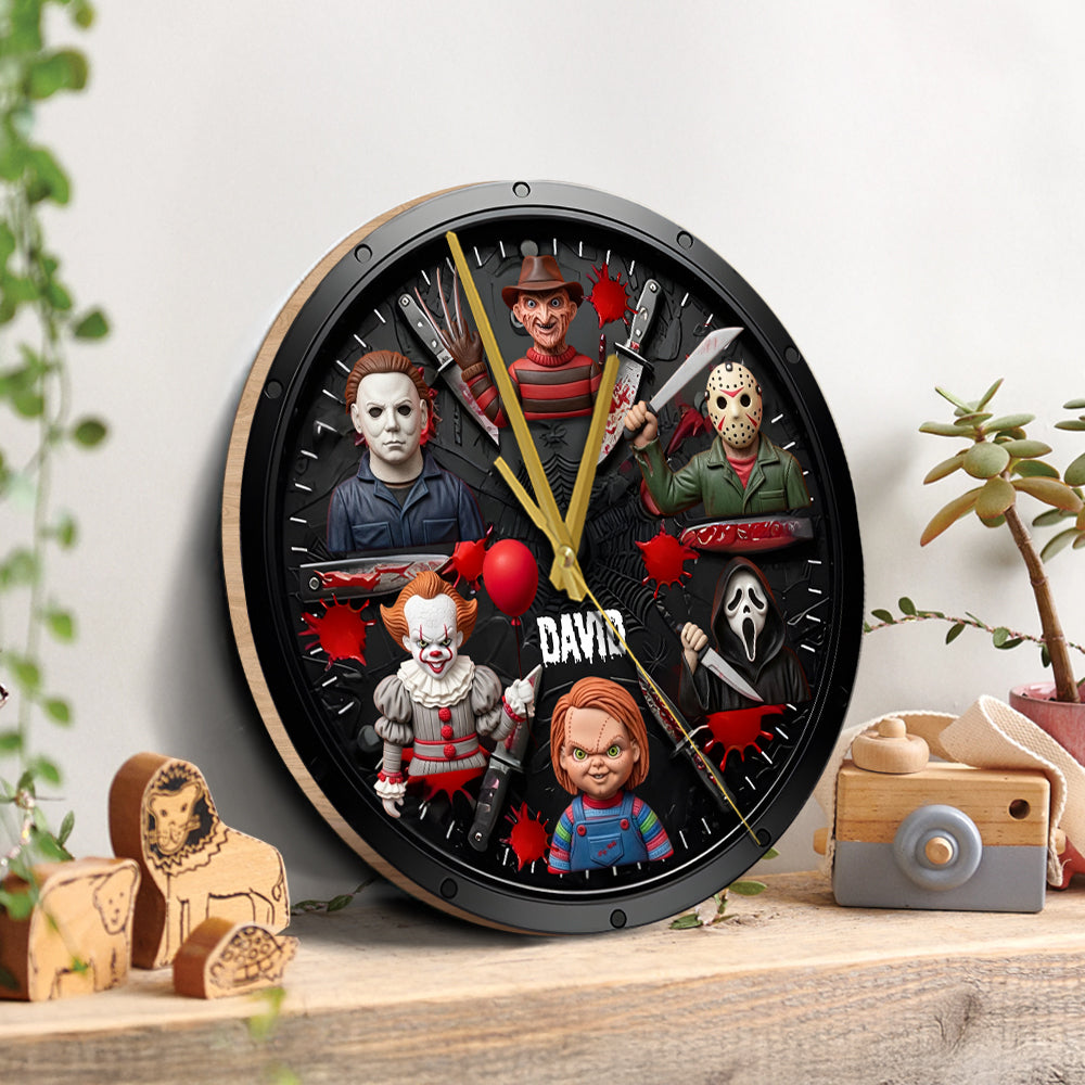 It's Horror Time - Personalized Horror Character Wall Clock