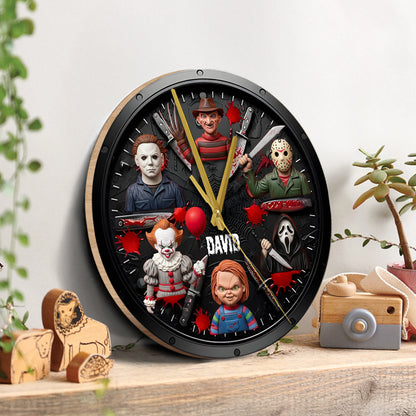It's Horror Time - Personalized Horror Character Wall Clock