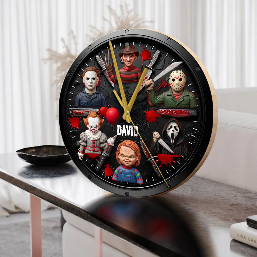 It's Horror Time - Personalized Horror Character Wall Clock