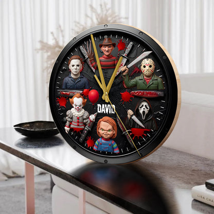 It's Horror Time - Personalized Horror Character Wall Clock