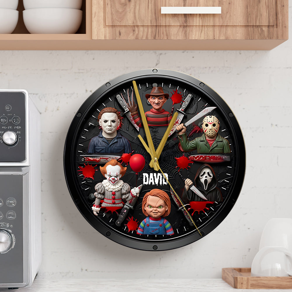 It's Horror Time - Personalized Horror Character Wall Clock