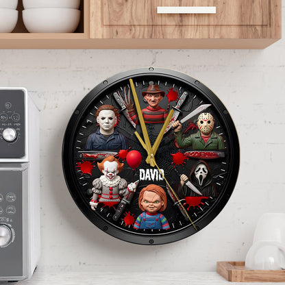 It's Horror Time - Personalized Horror Character Wall Clock