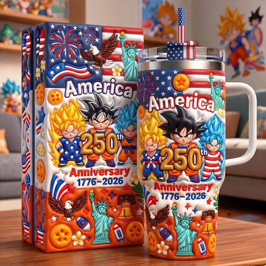 Powered Anime USA 250th Anniversary - Personalized Seven Balls Tumbler With Handle