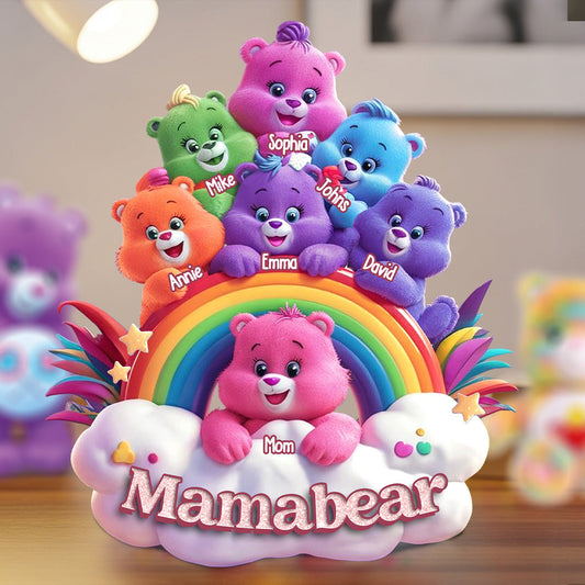 Mamabear Gift For Mom Grandma - Personalized Grandma Custom Shaped Acrylic Plaque