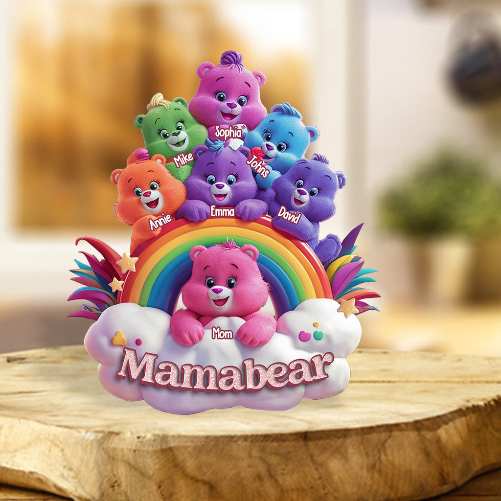 Mamabear Gift For Mom Grandma - Personalized Grandma Custom Shaped Acrylic Plaque
