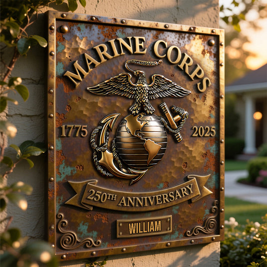 250th Anniversary - Personalized Veteran Cut Metal Sign