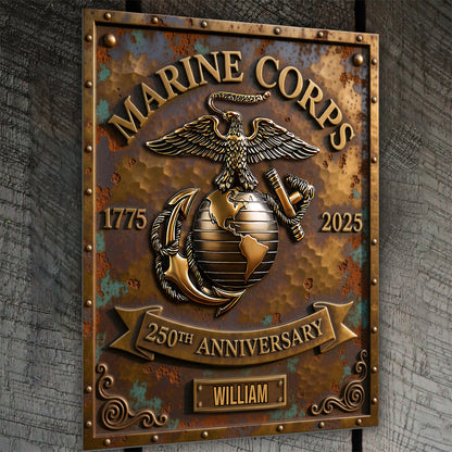 250th Anniversary - Personalized Veteran Cut Metal Sign
