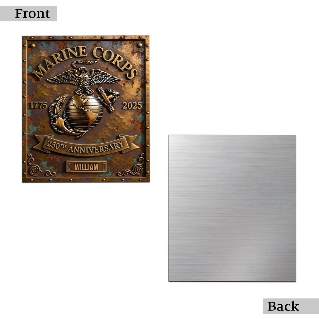 250th Anniversary - Personalized Veteran Cut Metal Sign