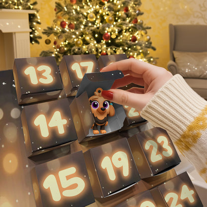 Rocking Around The Christmas Tree - Personalized Bluey Folded Advent Calendar With Ornaments