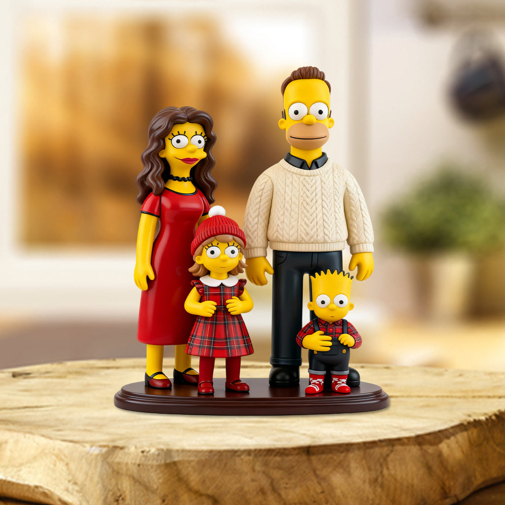 Custom Yellow Skin People From Real Photos - Personalized Cartoon Family Custom Shaped Acrylic Plaque