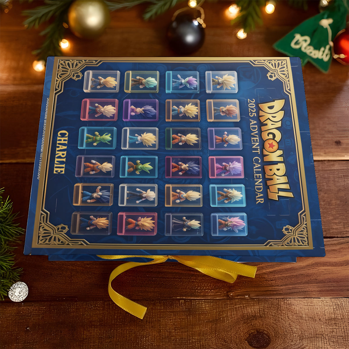 Orange Ball Cartoon - Personalized Seven Balls Folded Advent Calendar With Ornaments