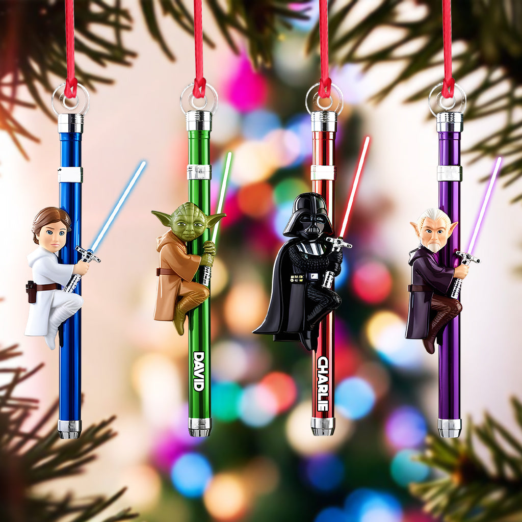 The Force Light Saber - Personalized The Force Transparent Ornament