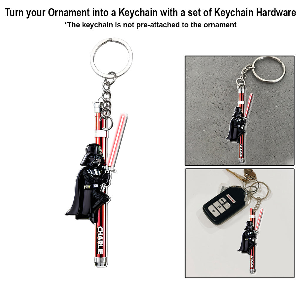 The Force Light Saber - Personalized The Force Transparent Ornament