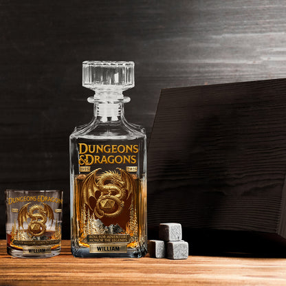Roll For Adventure - Personalized DD Lover Whiskey Decanter Set