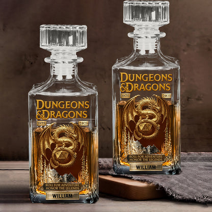 Roll For Adventure - Personalized DD Lover Whiskey Decanter Set