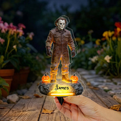Come In If You Dare - Personalized Horror Character Solar Acrylic Light
