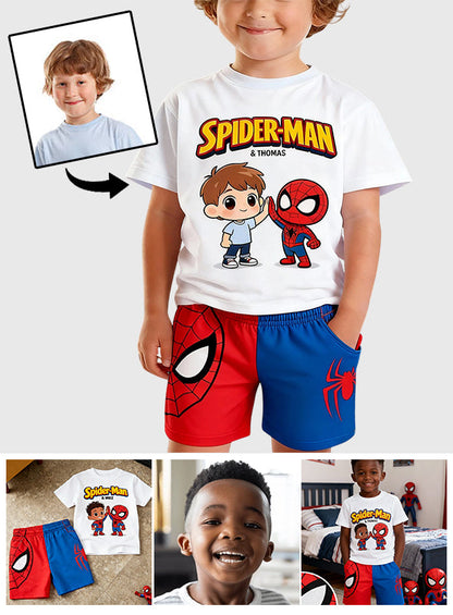 Custom From Any Photo - Personalized Spider-Verse Kid T-shirt & Shorts