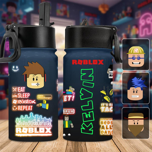 Role Play Game - Personalized 3D Gaming Kids Water Bottle