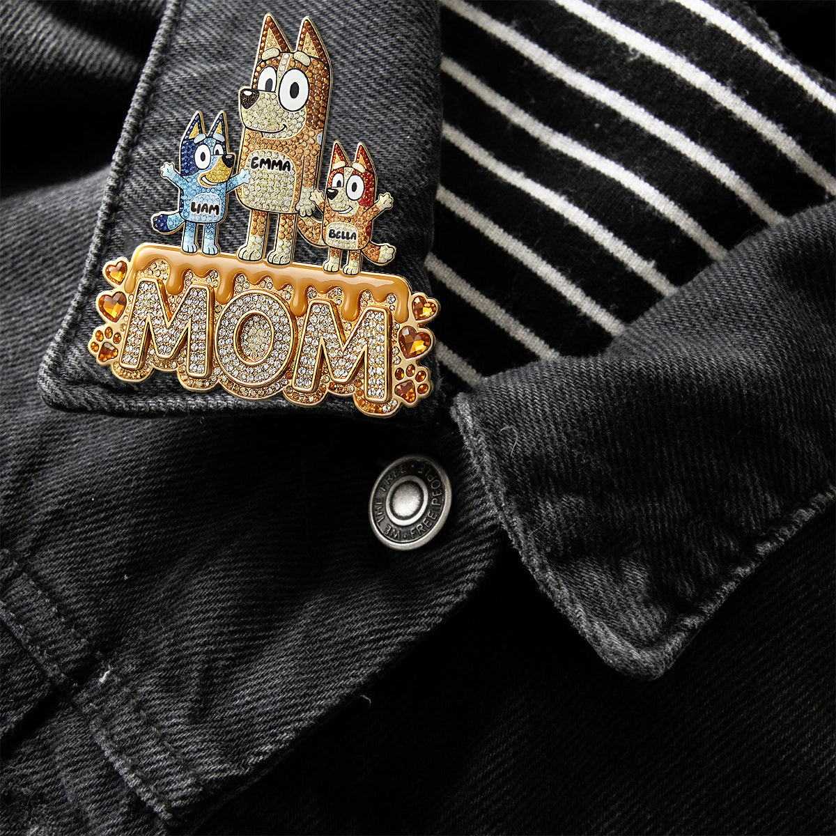 Puppy Mom - Personalized Blue Dog Pin