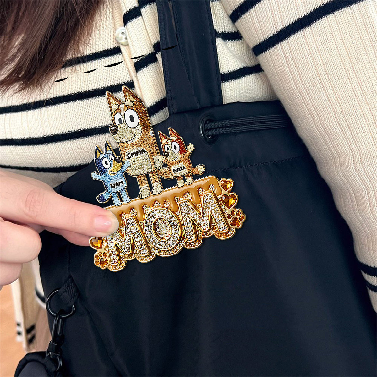 Puppy Mom - Personalized Blue Dog Pin