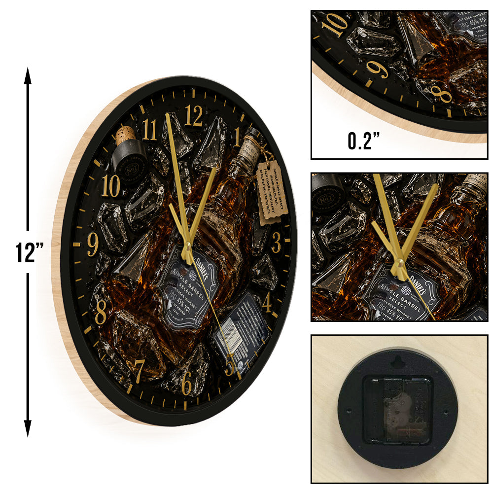 Exploding Liquor Bottle Art - Personalized Alcoholic beverage Wall Clock