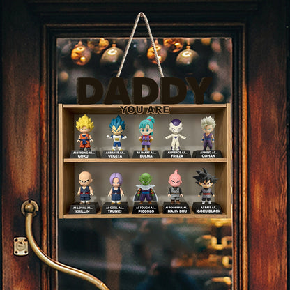 Best Dad Ever - Personalized Seven Balls Custom Shaped Wood Sign