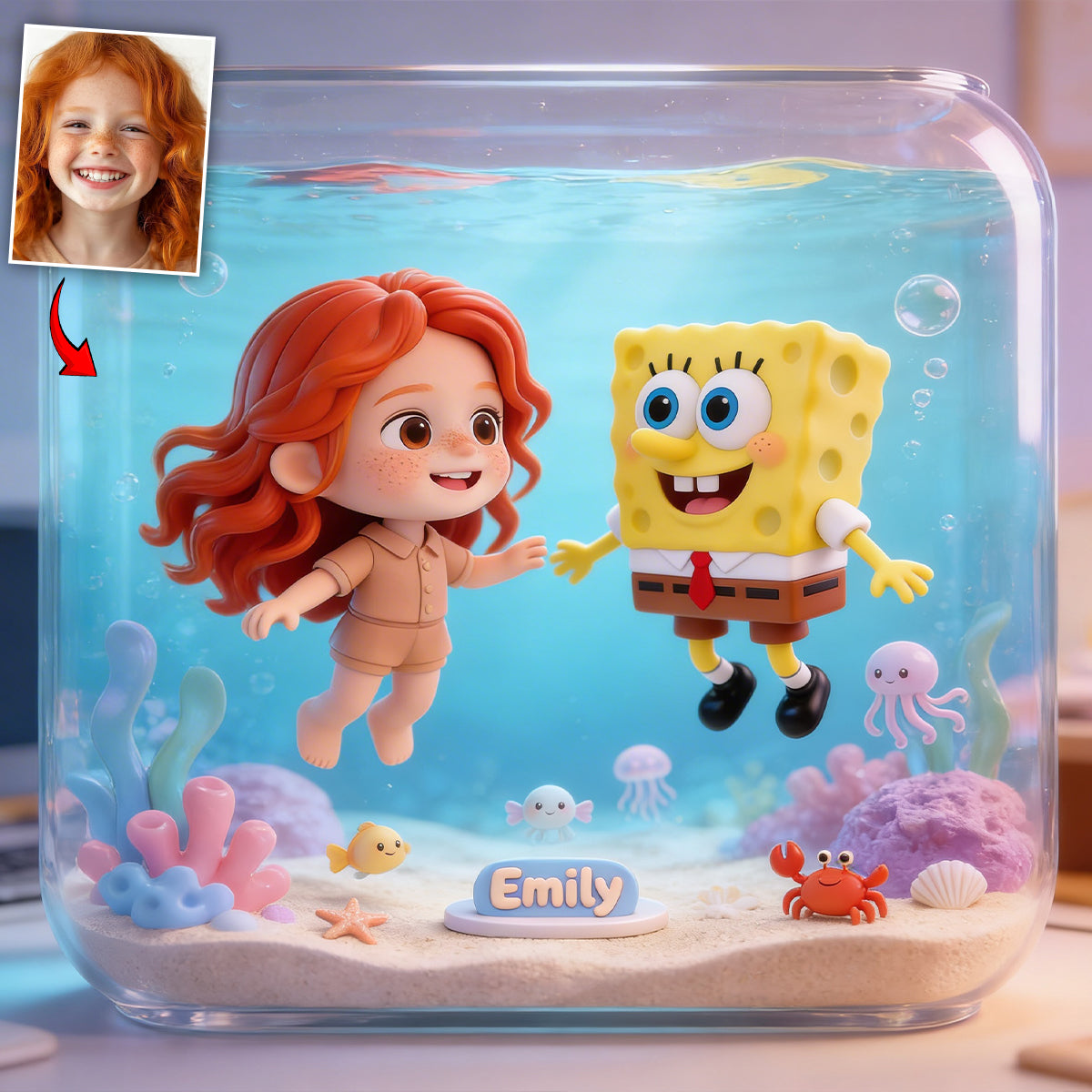 Custom From Photo - Personalized Yellow sponge Custom Shaped Acrylic Plaque