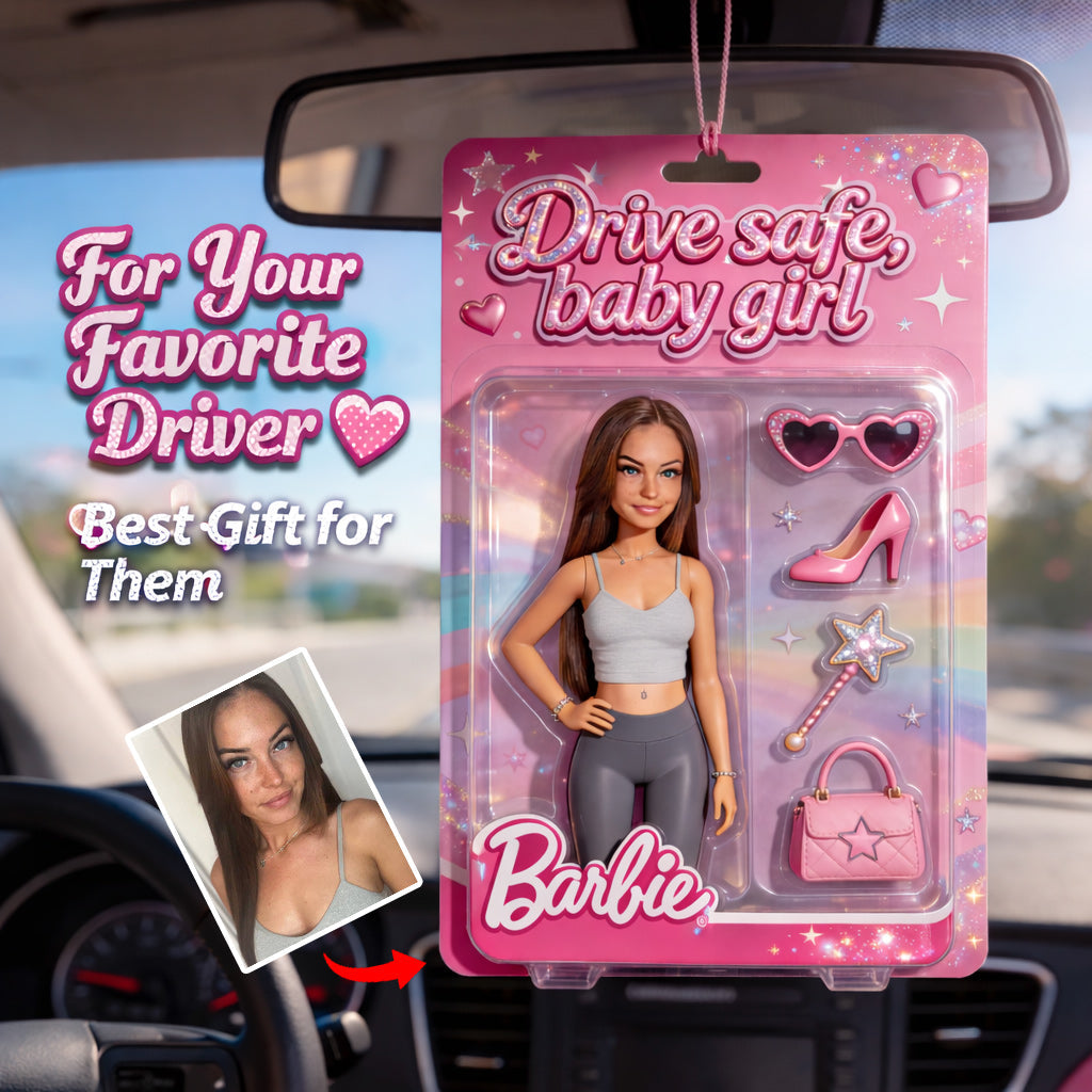 Pretty Doll-style - Personalized Plastic Doll Car Ornament