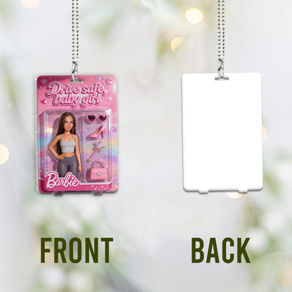 Pretty Doll-style - Personalized Plastic Doll Car Ornament