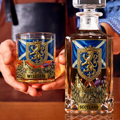 Proud Scotland - Personalize Expats Whiskey Decanter Set