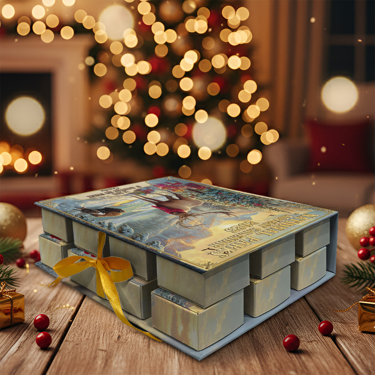 24 Days Of Adventure And Wonder - Personalized Hiking Folded Advent Calendar With Ornaments