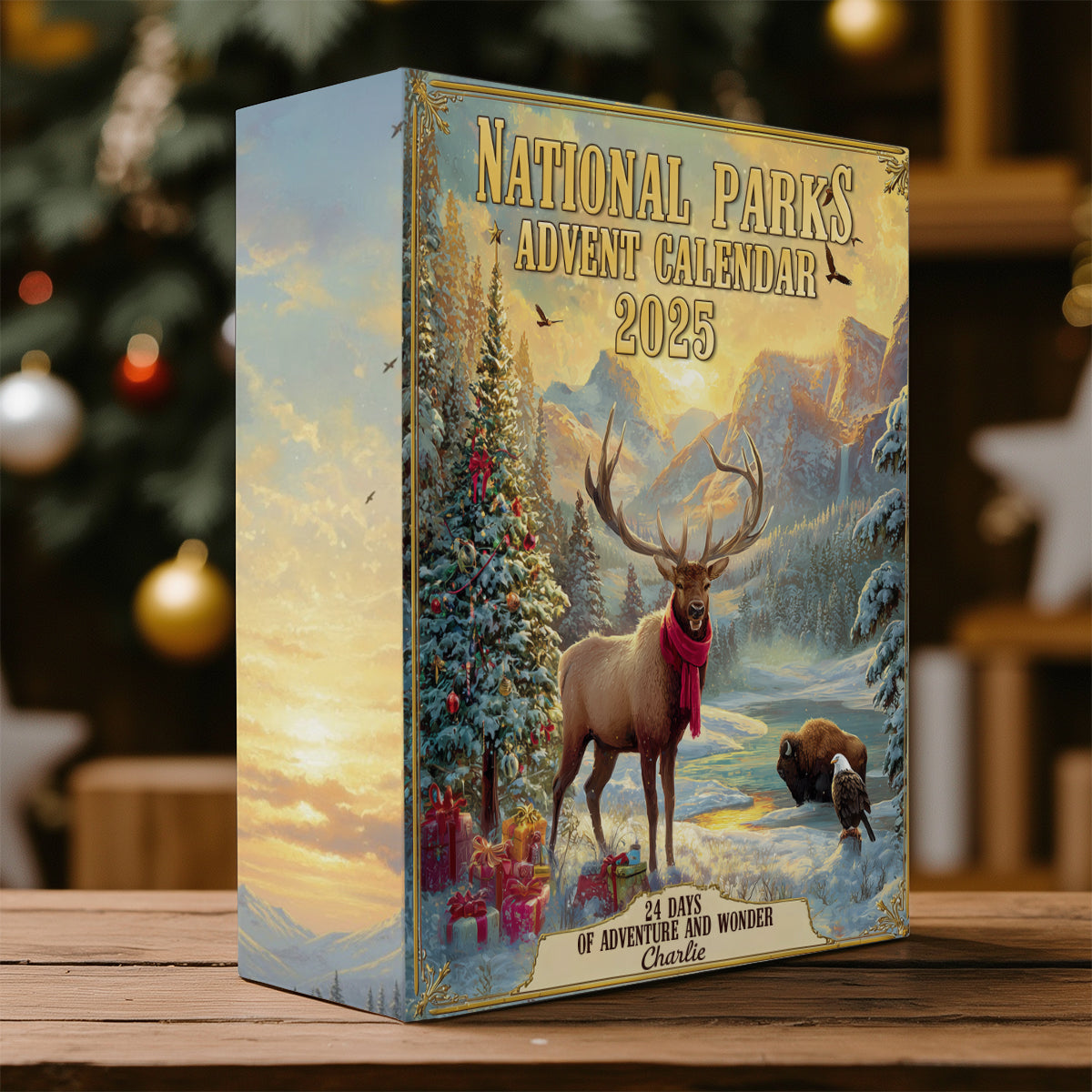 24 Days Of Adventure And Wonder - Personalized Hiking Folded Advent Calendar With Ornaments