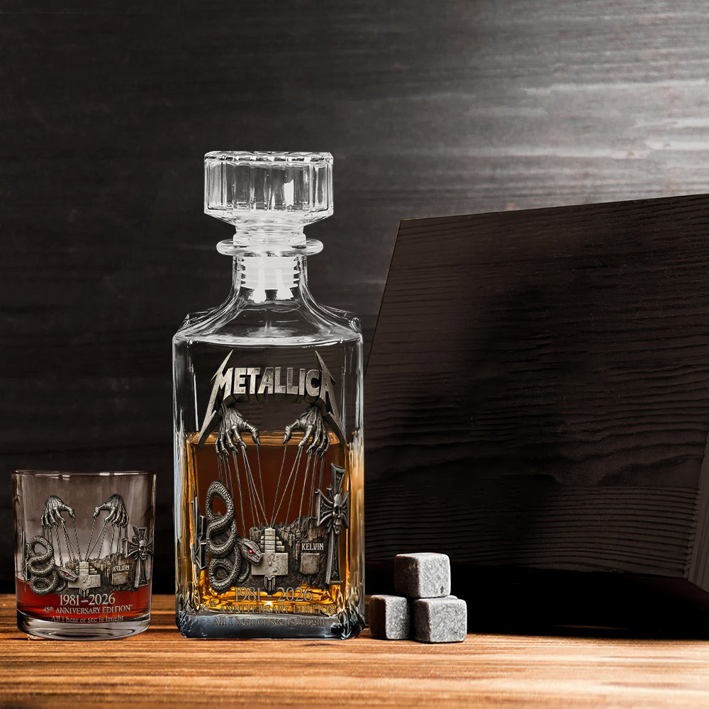 All I Hear Or See Is Laughter - Personalized Music Band Whiskey Decanter Set