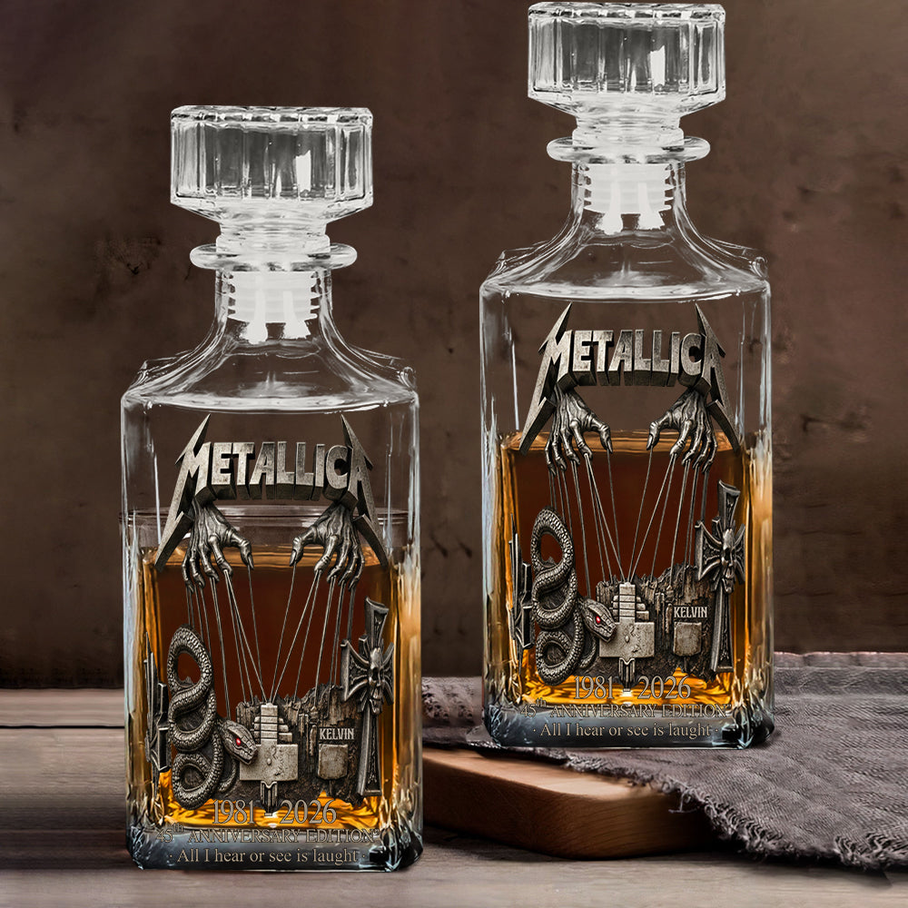 All I Hear Or See Is Laughter - Personalized Music Band Whiskey Decanter Set