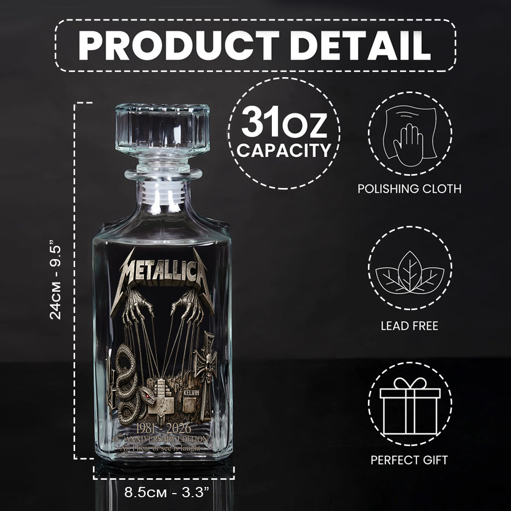All I Hear Or See Is Laughter - Personalized Music Band Whiskey Decanter Set