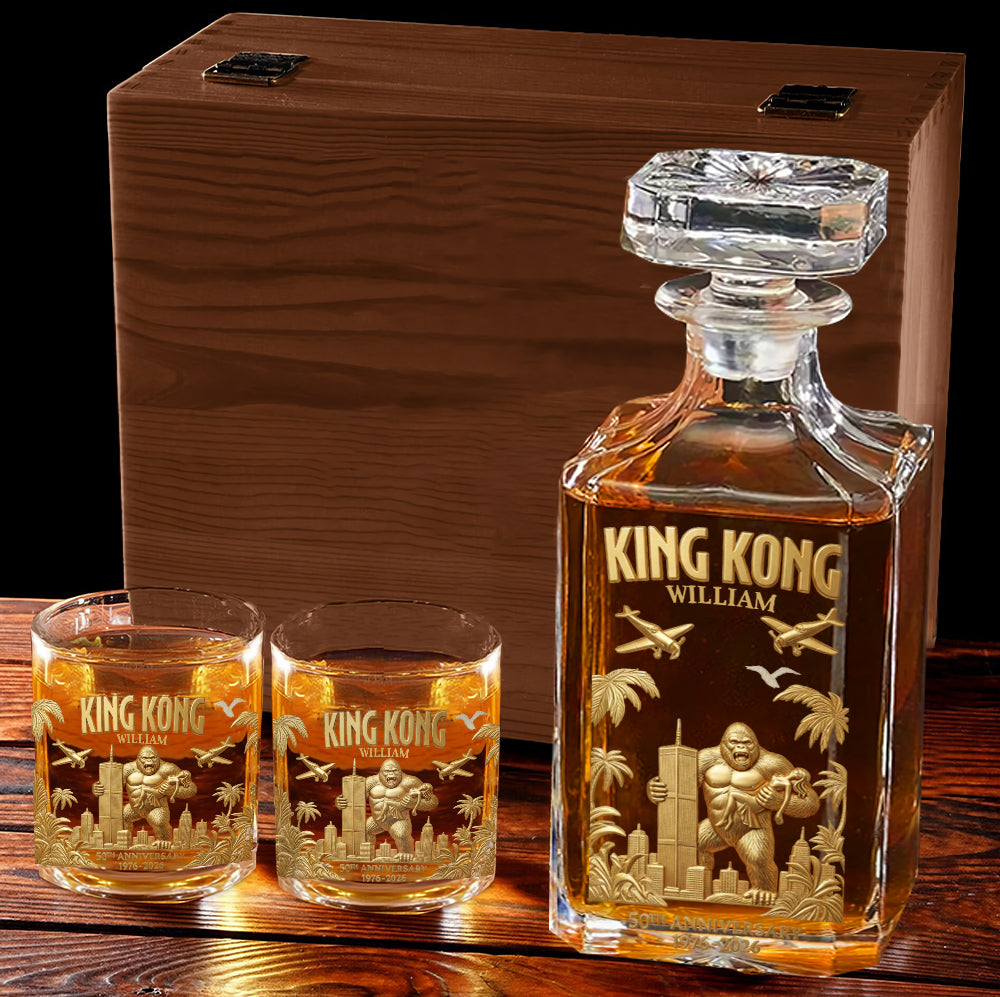 The Gorilla 50th Anniversary - Personalized Whiskey Decanter Set
