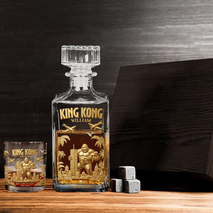 The Gorilla 50th Anniversary - Personalized Whiskey Decanter Set