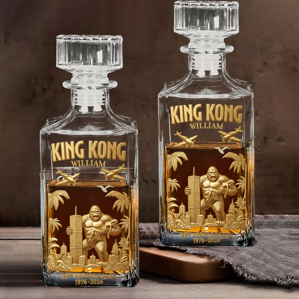 The Gorilla 50th Anniversary - Personalized Whiskey Decanter Set