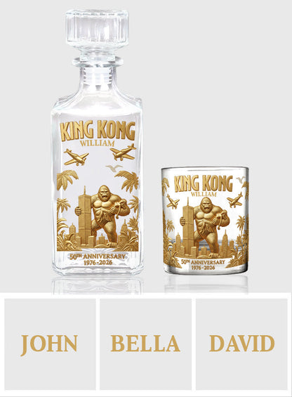 The Gorilla 50th Anniversary - Personalized Whiskey Decanter Set