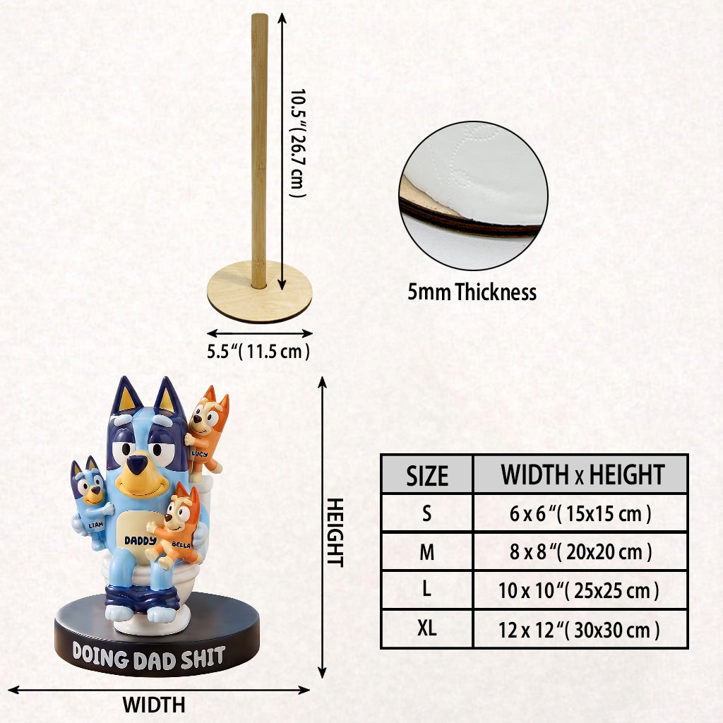Doing Dad Sh*t - Personalized Blue Dog Paper Towel Stand