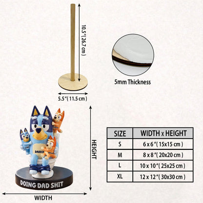 Doing Dad Sh*t - Personalized Blue Dog Paper Towel Stand