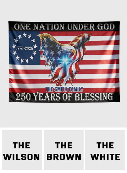 250 Years Of Blessing 250 American Flag - Personalized Patriot Garage Door Banner