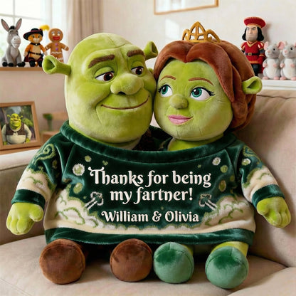 Ogre Love - Personalized Faux Fur Shaped Pillow