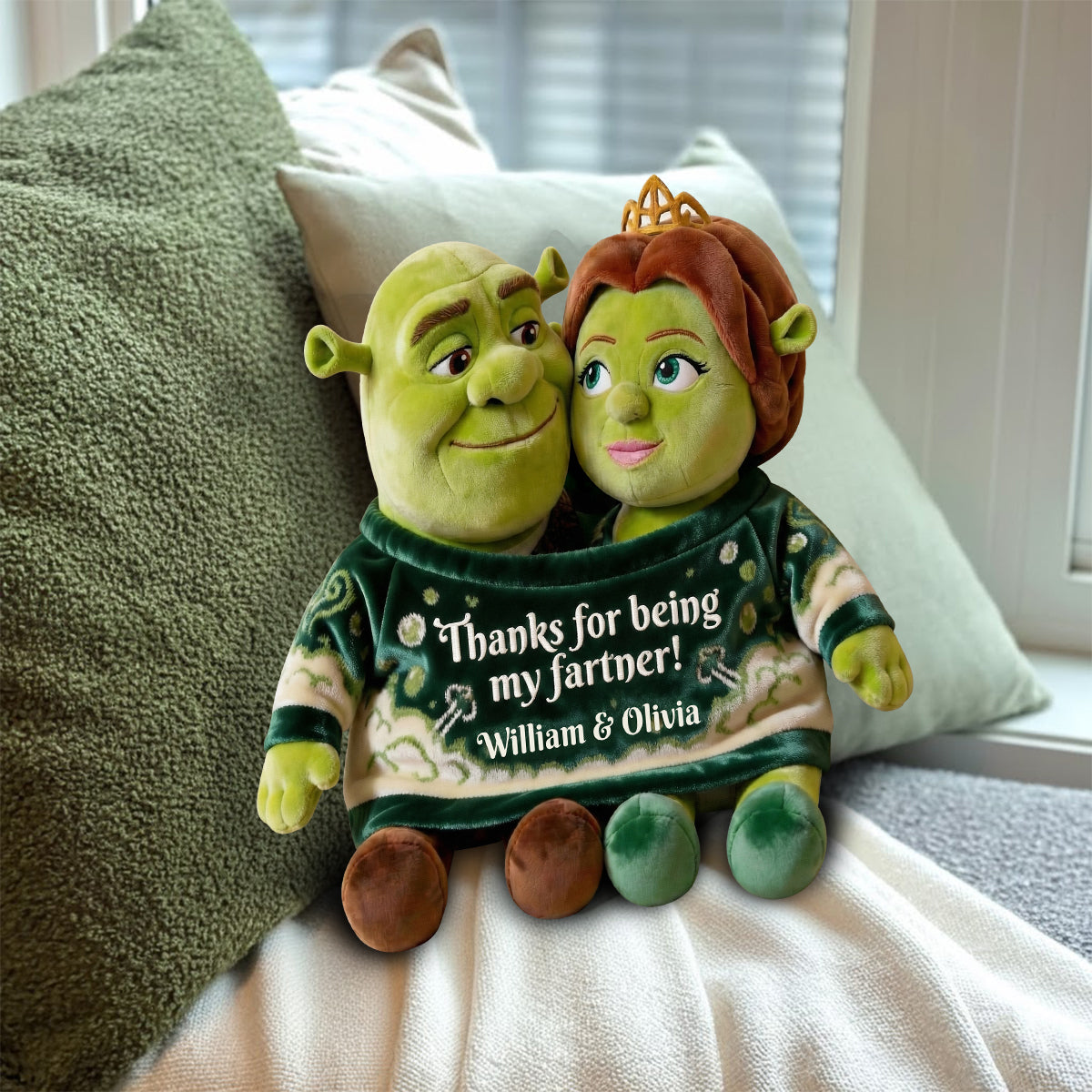 Ogre Love - Personalized Faux Fur Shaped Pillow