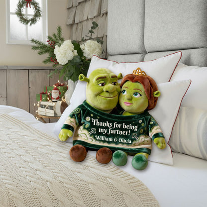 Ogre Love - Personalized Faux Fur Shaped Pillow